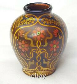 EXTREMELY RARE Hungarian Zsolnay Pecs Iridescent Eosin Miniature Cabinet Vase