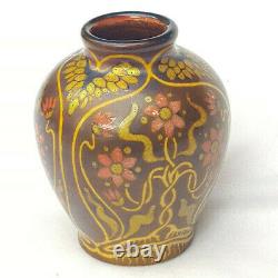 EXTREMELY RARE Hungarian Zsolnay Pecs Iridescent Eosin Miniature Cabinet Vase