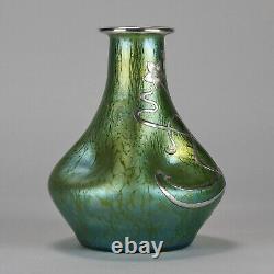 Early 20th Century Art Nouveau Dimpled Silvered Vase by Johann Loetz