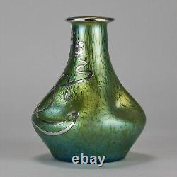 Early 20th Century Art Nouveau Dimpled Silvered Vase by Johann Loetz