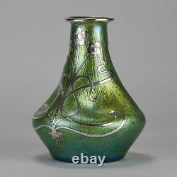 Early 20th Century Art Nouveau Dimpled Silvered Vase by Johann Loetz