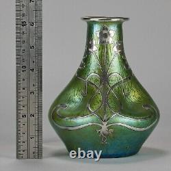 Early 20th Century Art Nouveau Dimpled Silvered Vase by Johann Loetz