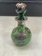Early 20th Century Art Nouveau Green Sterling Silver Overlay Perfume Bottle