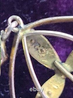 Edwardian Art Nouveau 9ct Rose Gold Lavalier Pendant Set with Two Peridot