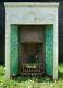 Edwardian / Art Nouveau Cast Iron Fireplace / Floral Green Tiles / Could Deliver