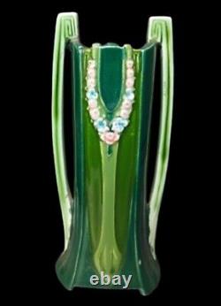 Eichwald Majolica Secessionist Art Nouveau Green Vase