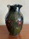 Elton Ware C1900 Art Pottery Handled Jug Vase Drip Glaze Flower Design