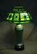 Emerald Green Tiffany Studios Leaded Glass Rare Table Lamp With Turtle Back