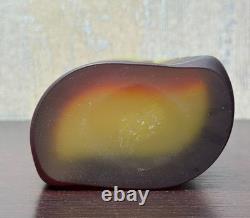 Émile Gallé Cameo Glass Vase c. 1900 Art Nouveau Red Leaves on Green 9 Tall