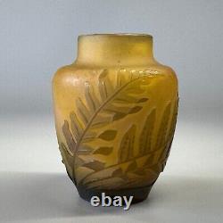 Emile Galle cameo glass Fern cabinet vase