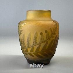 Emile Galle cameo glass Fern cabinet vase