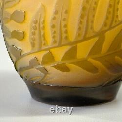 Emile Galle cameo glass Fern cabinet vase