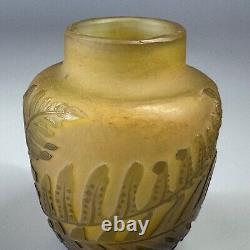 Emile Galle cameo glass Fern cabinet vase