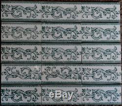 England 15 Antique Art Nouveau Majolica Border Tiles C1900