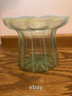 English Opalescent Stripe Vase Circ 1890-1900 Art Nuveau