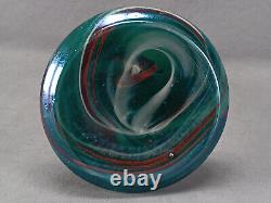 Ernst Steinwald Rindskopf Art Nouveau Iridecent Green Marbled Twisted Form Vase