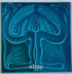 Exquisite Antique Art Nouveau 6 x 6 Victorian Tile Alfred Meakin circa 1900s