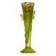 Exquisitely Detailed + Magnificent Daum Pate De Verre Yellow Green Orchid Vase