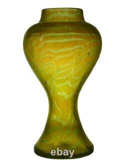 FRITZ HECKERT Glass Iridescent CHANGEART Vase Otto Thamm Green Trail