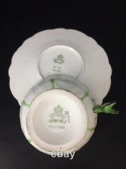 F/S English Royal antiques AYNSLEY butterfly handle flowercup&saucer plate trio