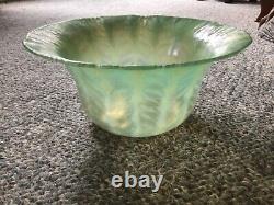 Fantastic Antique L. C. T Tiffany Favrile Green Iridescent Art Glass Bowl Signed