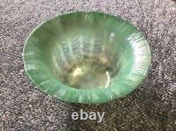 Fantastic Antique L. C. T Tiffany Favrile Green Iridescent Art Glass Bowl Signed