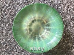 Fantastic Antique L. C. T Tiffany Favrile Green Iridescent Art Glass Bowl Signed