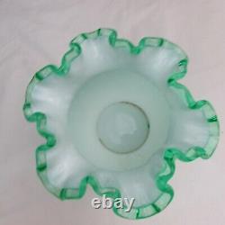 Fenton Apple Green Overlay Bubble Optic Vase 1961 W70