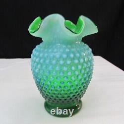 Fenton Lime Green Opalescent Hobnail #3856 Vase 1952 W296