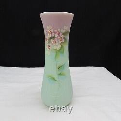 Fenton Lotus Mist Burmese Hydrangeas Hand Painted Vase 2011 W1096