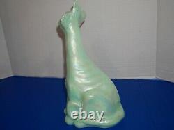 Fenton North American Glass Alley Cat Figurine Light Green Carnival Glass