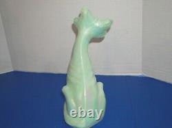 Fenton North American Glass Alley Cat Figurine Light Green Carnival Glass