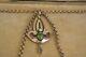 Fine Art Nouveau 9 Ct Gold 0.50 Ct Peridot & Pearl Drop Pendant On Belcher Chain