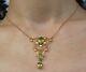 Fine Liberty & Co 15 Carat Gold With Peridot Art Nouveau Pendant Necklace C1900