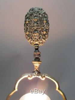 Fine STEUBEN YELLOW JADE Acid-Cut-Back Art Glass Lamp c. 1920s antique