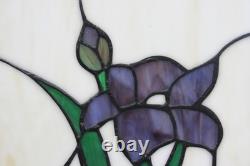 Four Vintage Murano Stained Glass Panels Blue Green Iris Art Nouveau. 17cm x 27cm