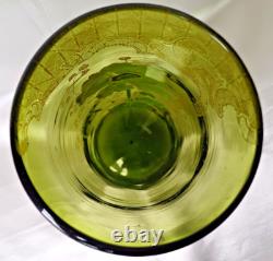 Francois Legras'Nancy' Art Nouveau Enamelled Poppy Green Glass Vase. C1900