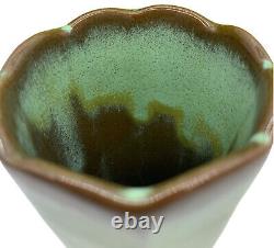 Frankoma Art Nouveau Prairie Green #38 Bud Vase Organic Pottery Design MCM EUC