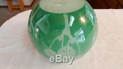 Frederick Carder / Steuben Acid Etched Green Floral Vase 1903-1933 era