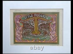French Art Nouveau Signboard 1900 Lithograph Typography