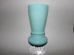 French Portieux Vallerysthal RARE, Antique Large 8 High Aqua Green Blue Vase