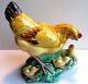 French Sculpture Majolica, Chicken And Chicks, Georges Dreyfus