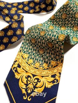 GIANNI VERSACE VINTAGE'90s BAROQUE MEDUSA HEAD TIE ART NOUVEAU ITALY GREEN