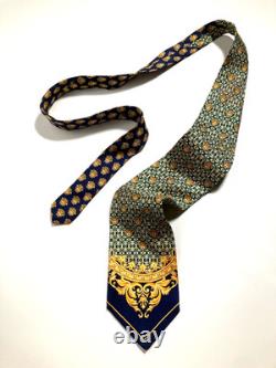GIANNI VERSACE VINTAGE'90s BAROQUE MEDUSA HEAD TIE ART NOUVEAU ITALY GREEN