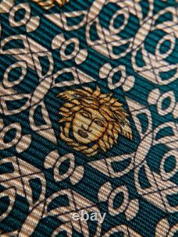 GIANNI VERSACE VINTAGE'90s BAROQUE MEDUSA HEAD TIE ART NOUVEAU ITALY GREEN
