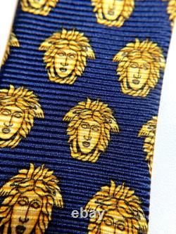 GIANNI VERSACE VINTAGE'90s BAROQUE MEDUSA HEAD TIE ART NOUVEAU ITALY GREEN