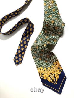 GIANNI VERSACE VINTAGE'90s BAROQUE MEDUSA HEAD TIE ART NOUVEAU ITALY GREEN