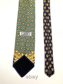 GIANNI VERSACE VINTAGE'90s BAROQUE MEDUSA HEAD TIE ART NOUVEAU ITALY GREEN