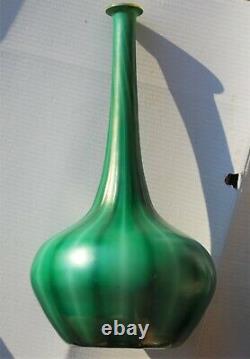 GIANT 18 DURAND Glass Green Ribbed Optic Genie Bottle