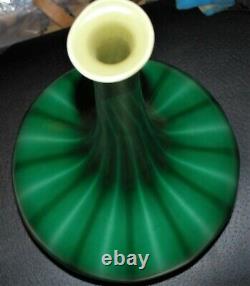 GIANT 18 DURAND Glass Green Ribbed Optic Genie Bottle